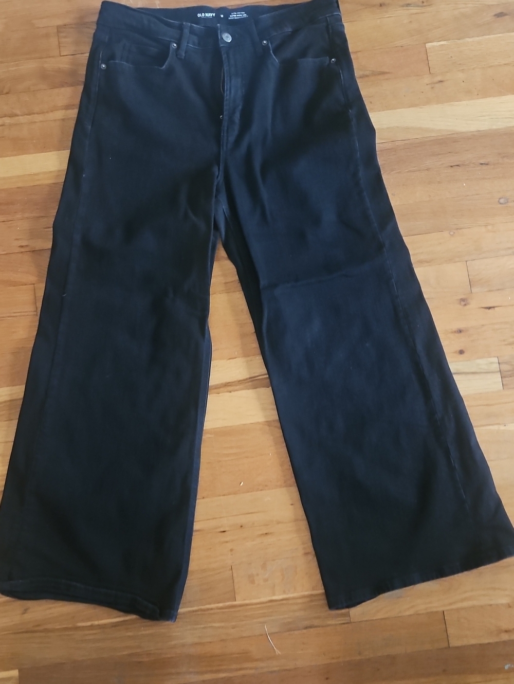 Old Navy Women's High-Rise Wide-Leg Jeans - Black